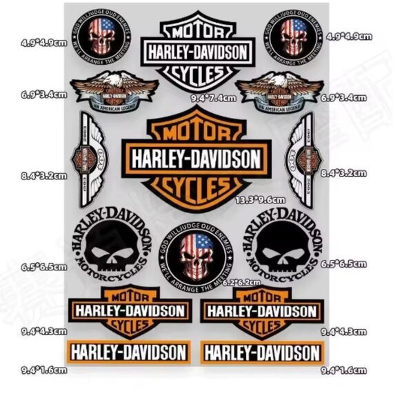 Harley Davidson Lot of Metal Stickers Aluminum Emblems Collections - Picture 5 of 5